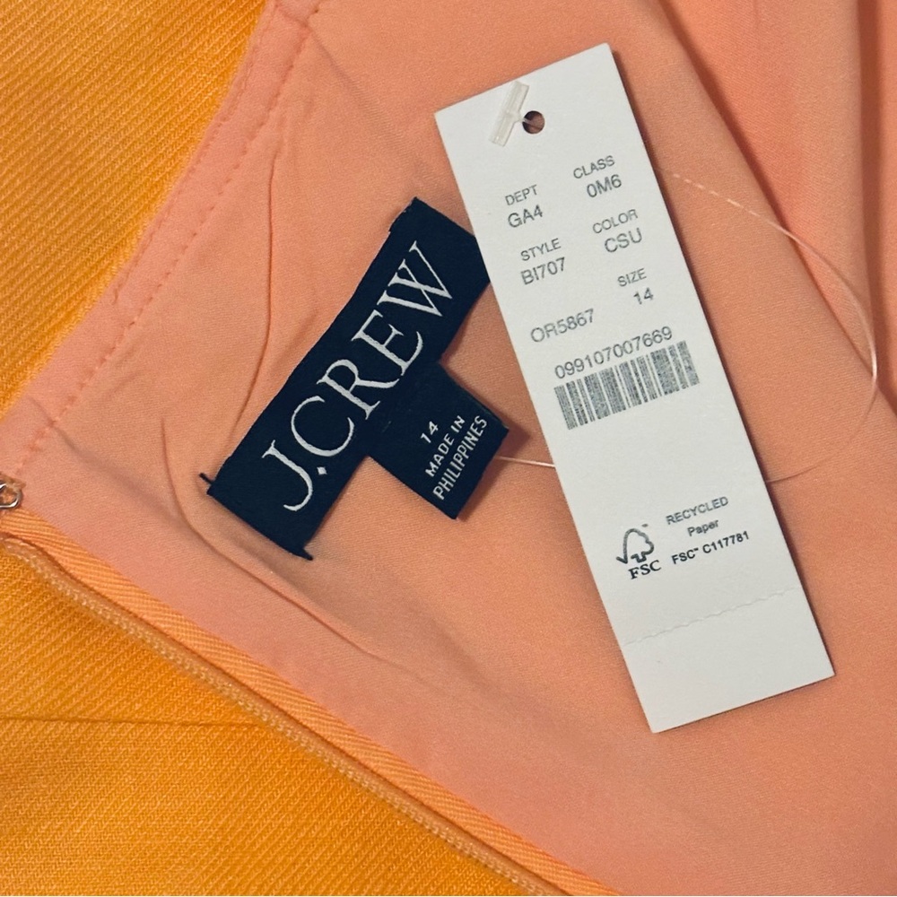 *NWT!* J. Crew Squareneck A-line Dress in Stretch Linen Blend - Picture 7 of 10